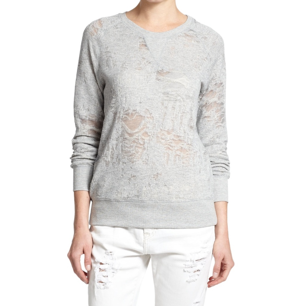 IRO 'Garence' Burnout Sweatshirt Size XS Grey